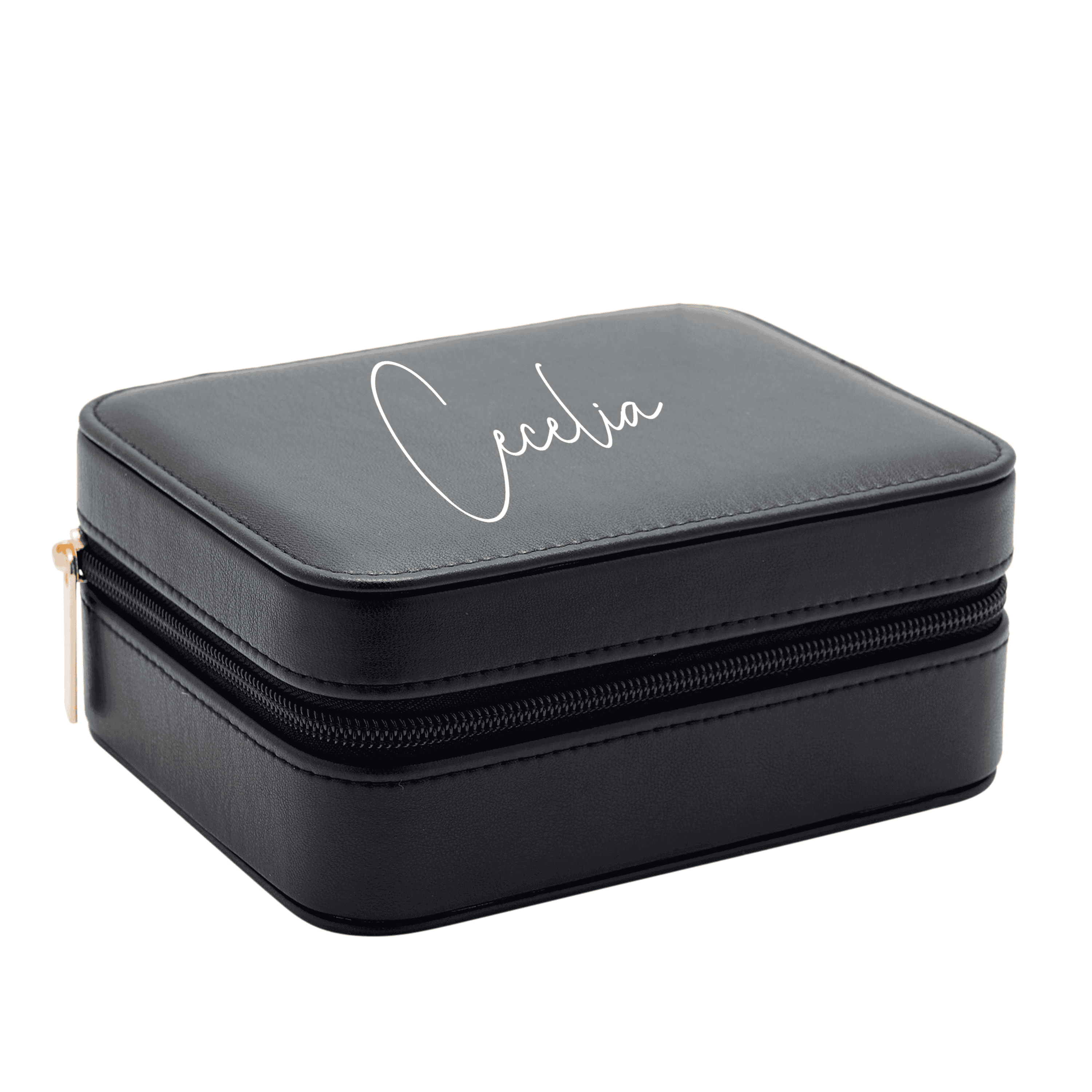 Personalised Black Leatherette Jewellery Box