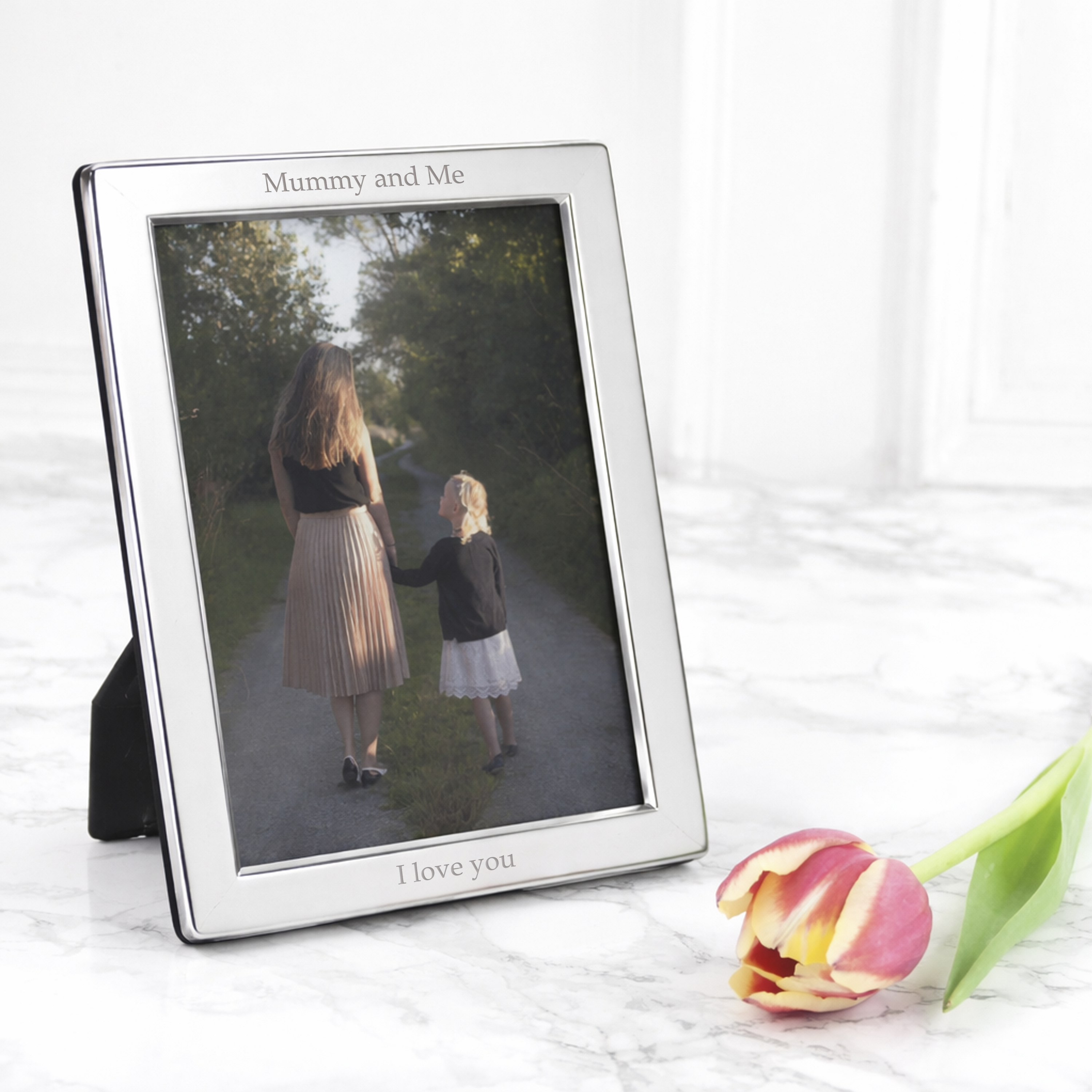 Personalised Silver Plated Portrait Photo Frame