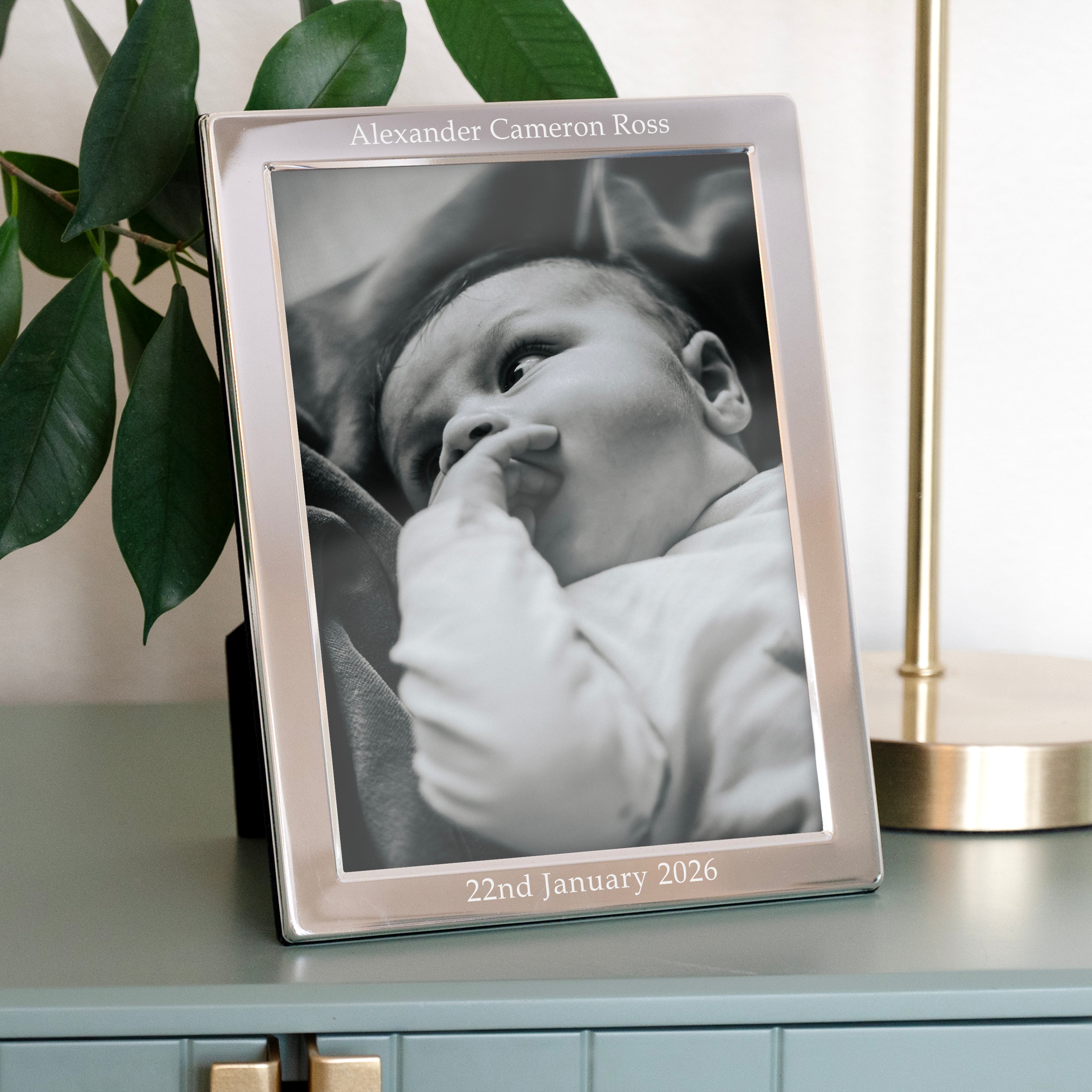 Personalised Silver Plated Portrait Photo Frame