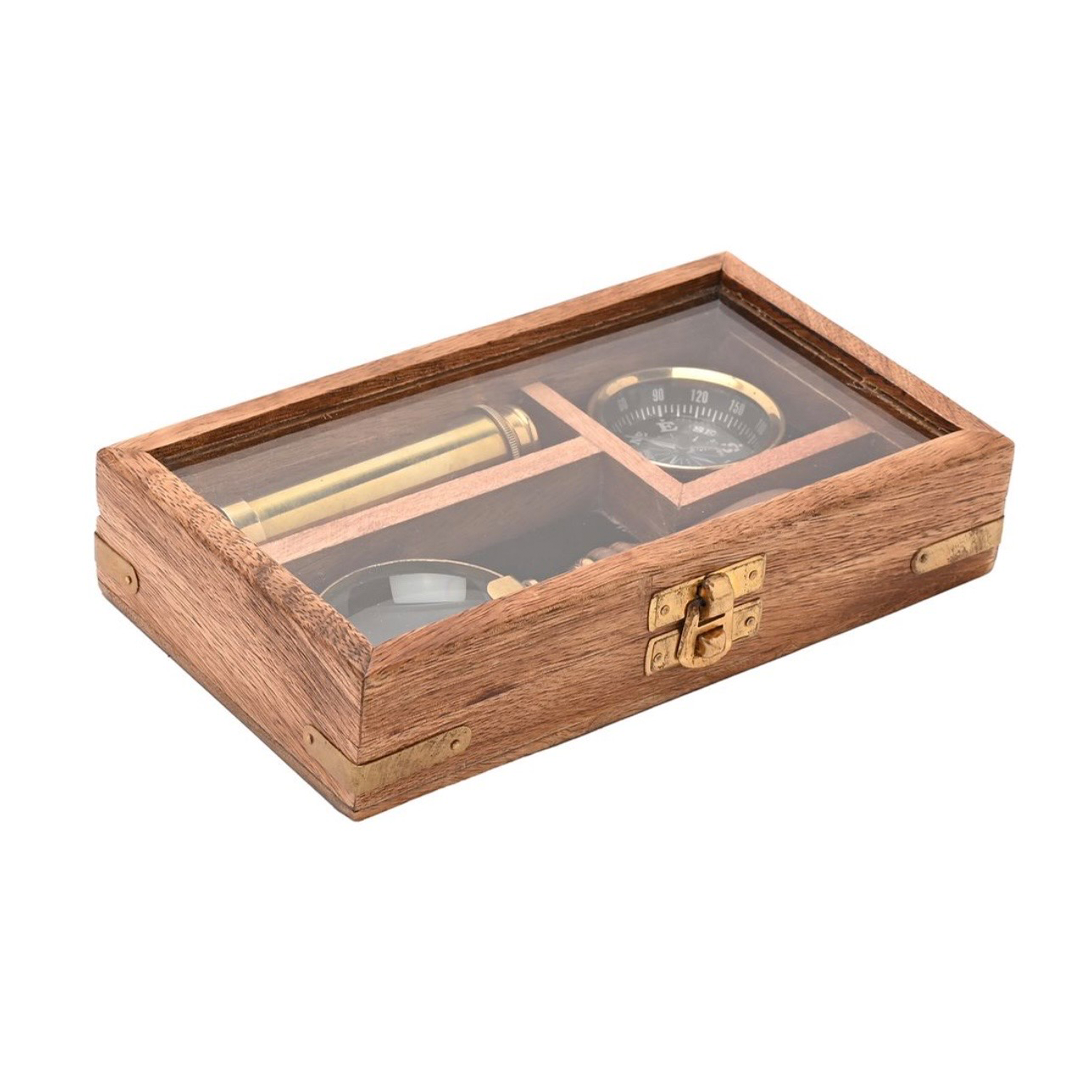 Personalised Classic Brass Explorer Gift Set