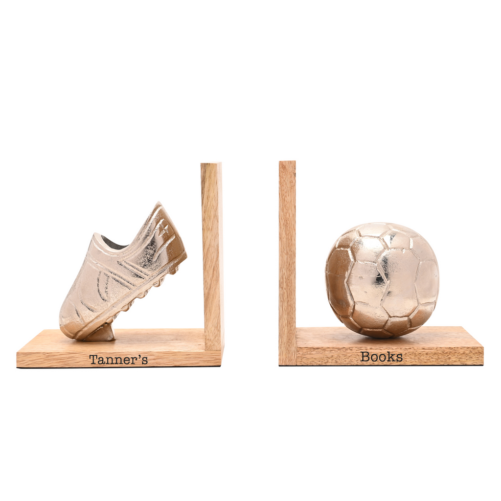 Personalised Rustic Wooden Football Bookends