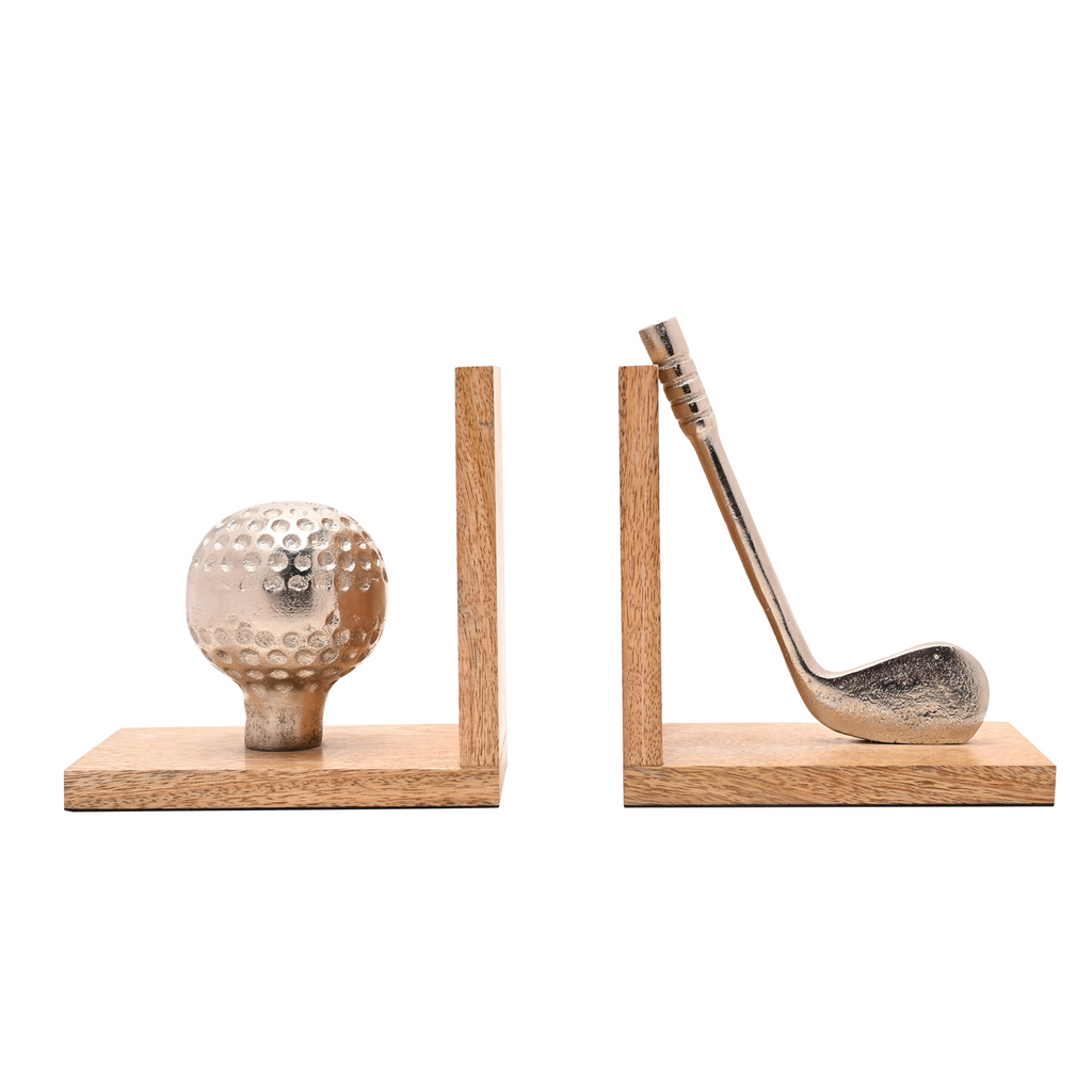 Personalised Rustic Wooden Golf Bookends