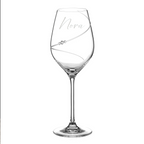 Personalised Graceful Arc White Wine Glass with Swarovski Crystals