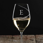 Monogrammed Cascade Flourish Wine Glass with Swarovski Crystals
