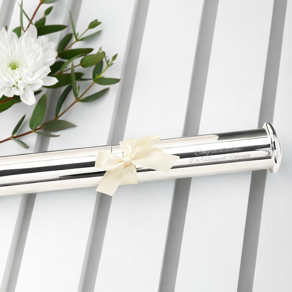 Personalised Silver Plated Certificate Holder Tube