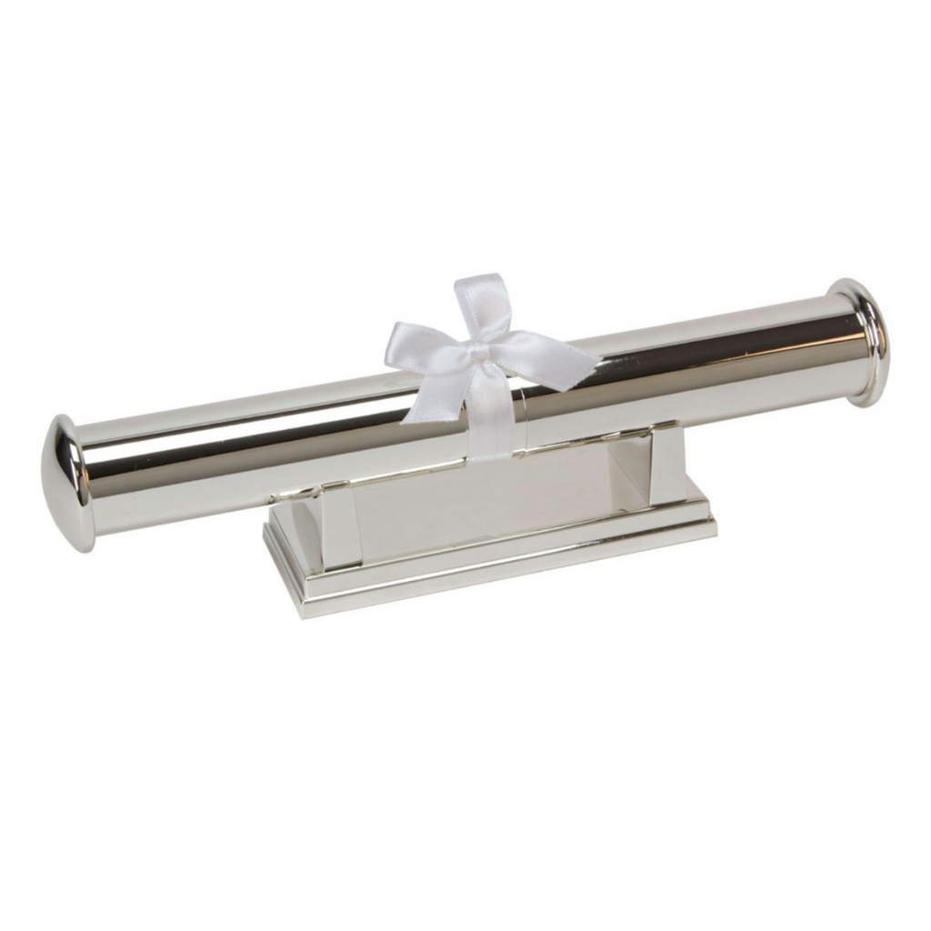 Personalised Silver Plated Certificate Holder Tube