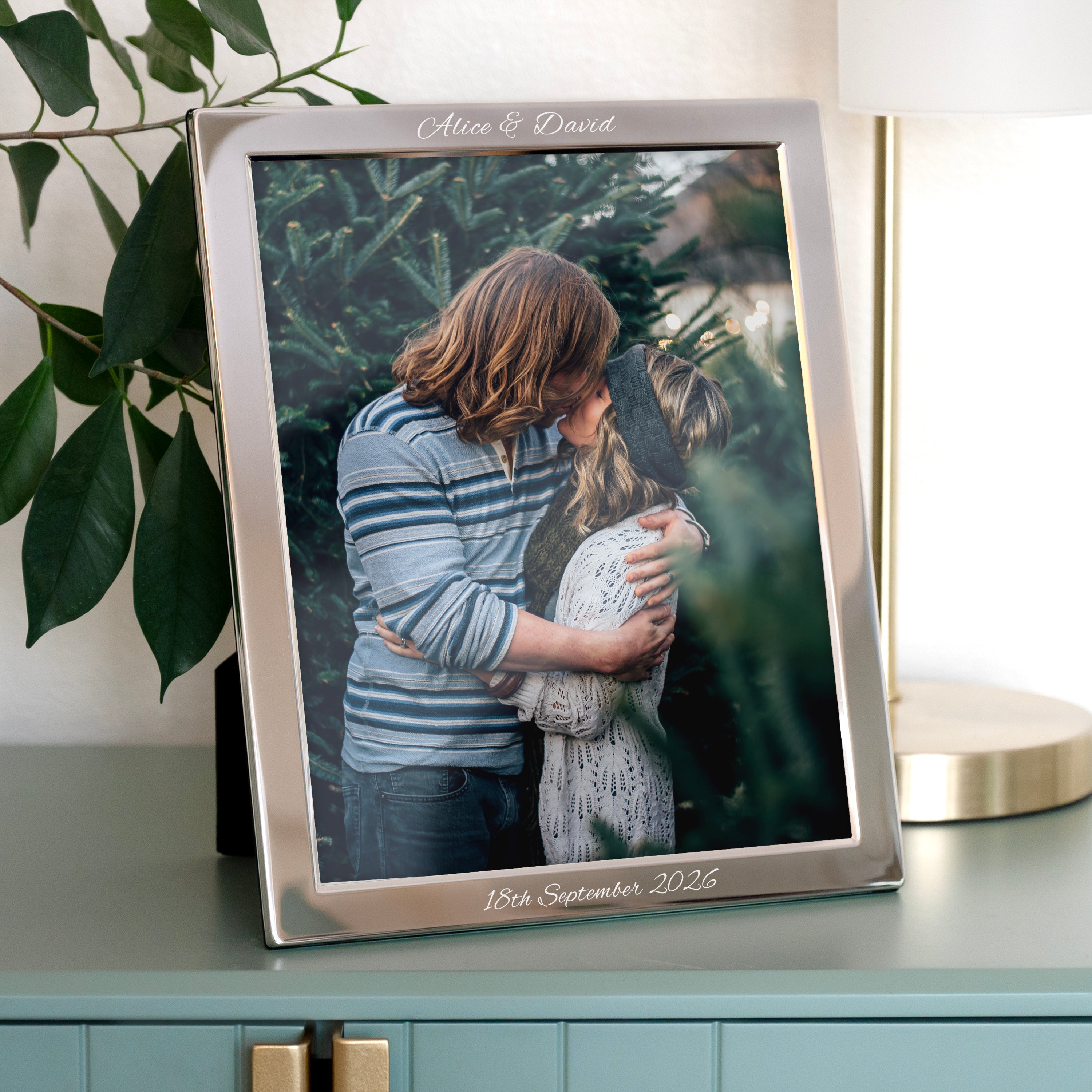 Personalised Silver Plated Portrait Photo Frame