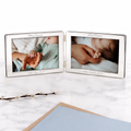 Personalised Silver Plated Landscape Double Photo Frame