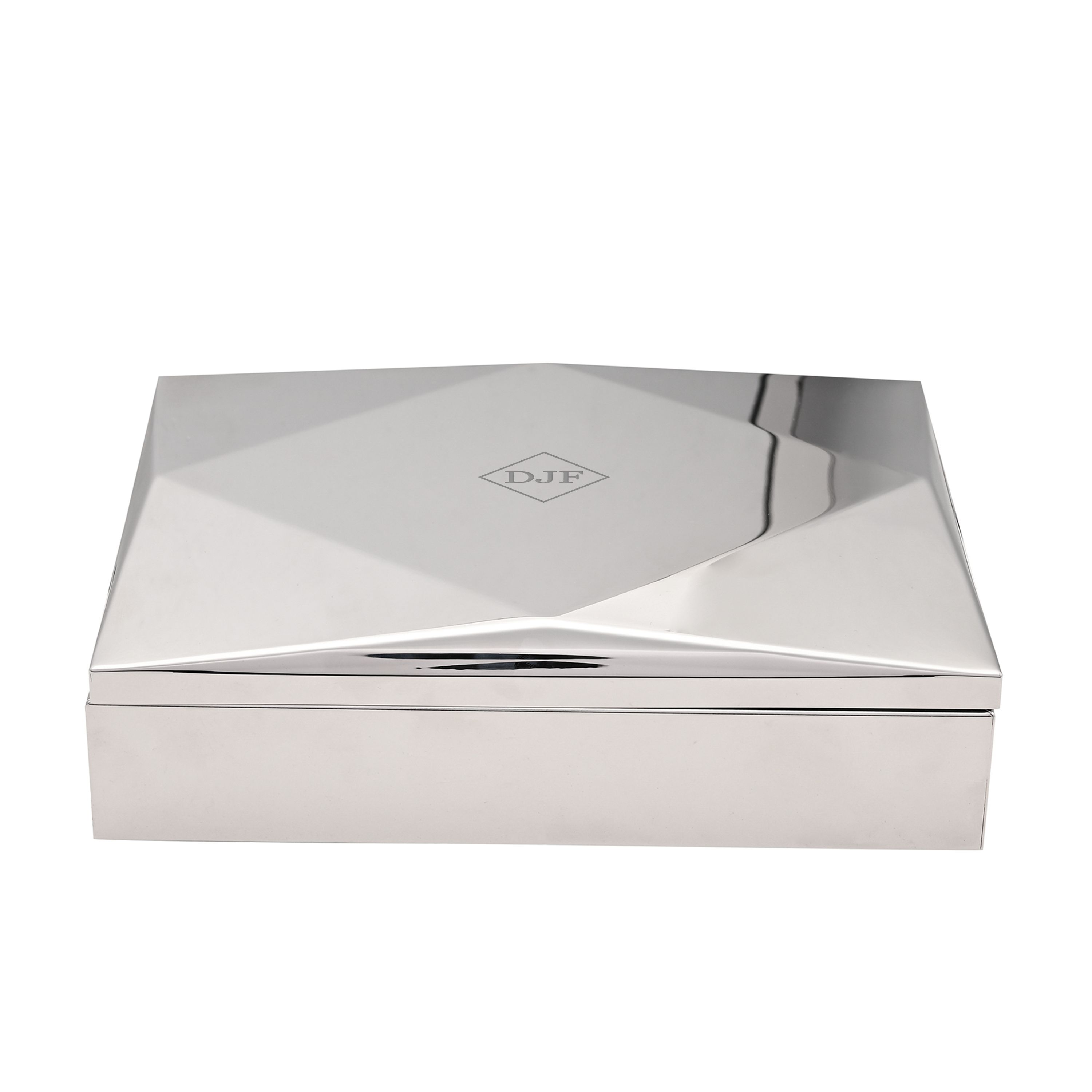Monogrammed Men's Luxury Mirrored Geometric Valet Box