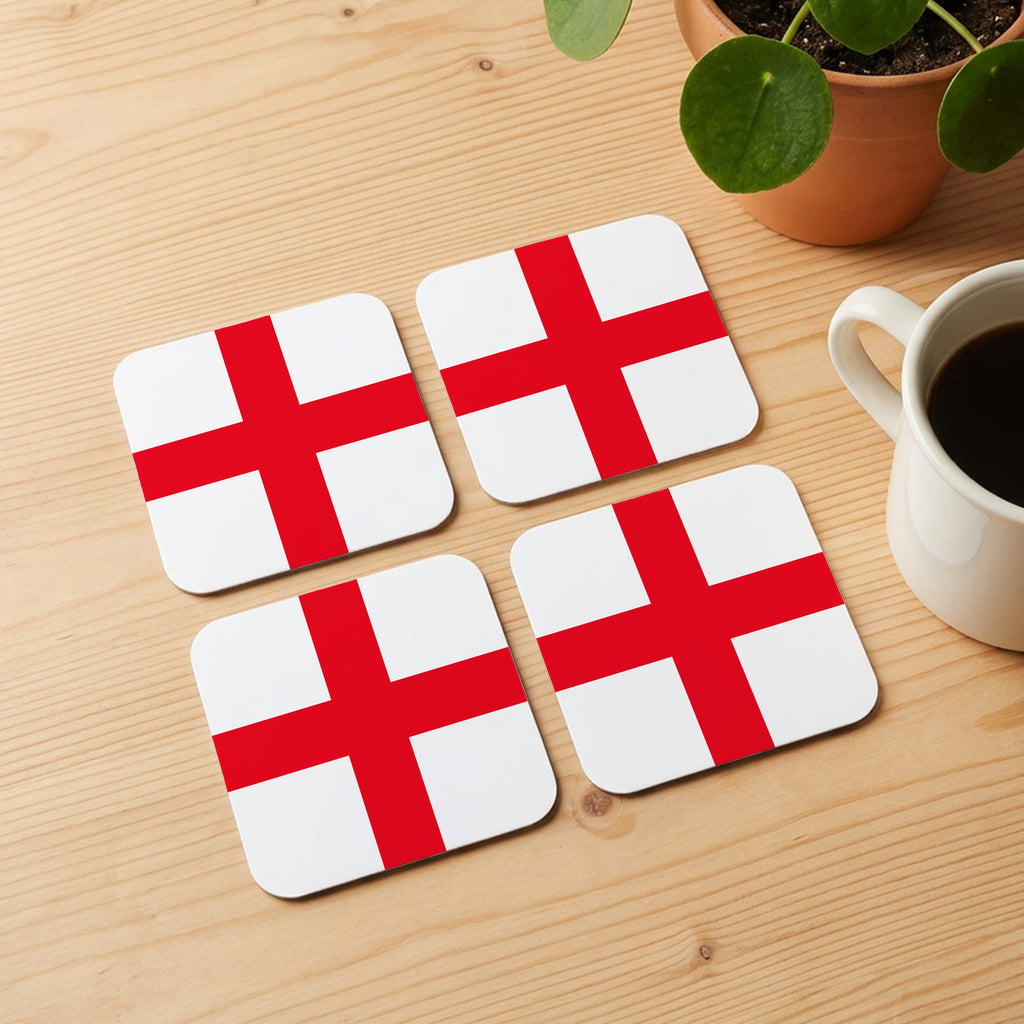 Personalised Flag Coasters with Cork Base - Set of 4