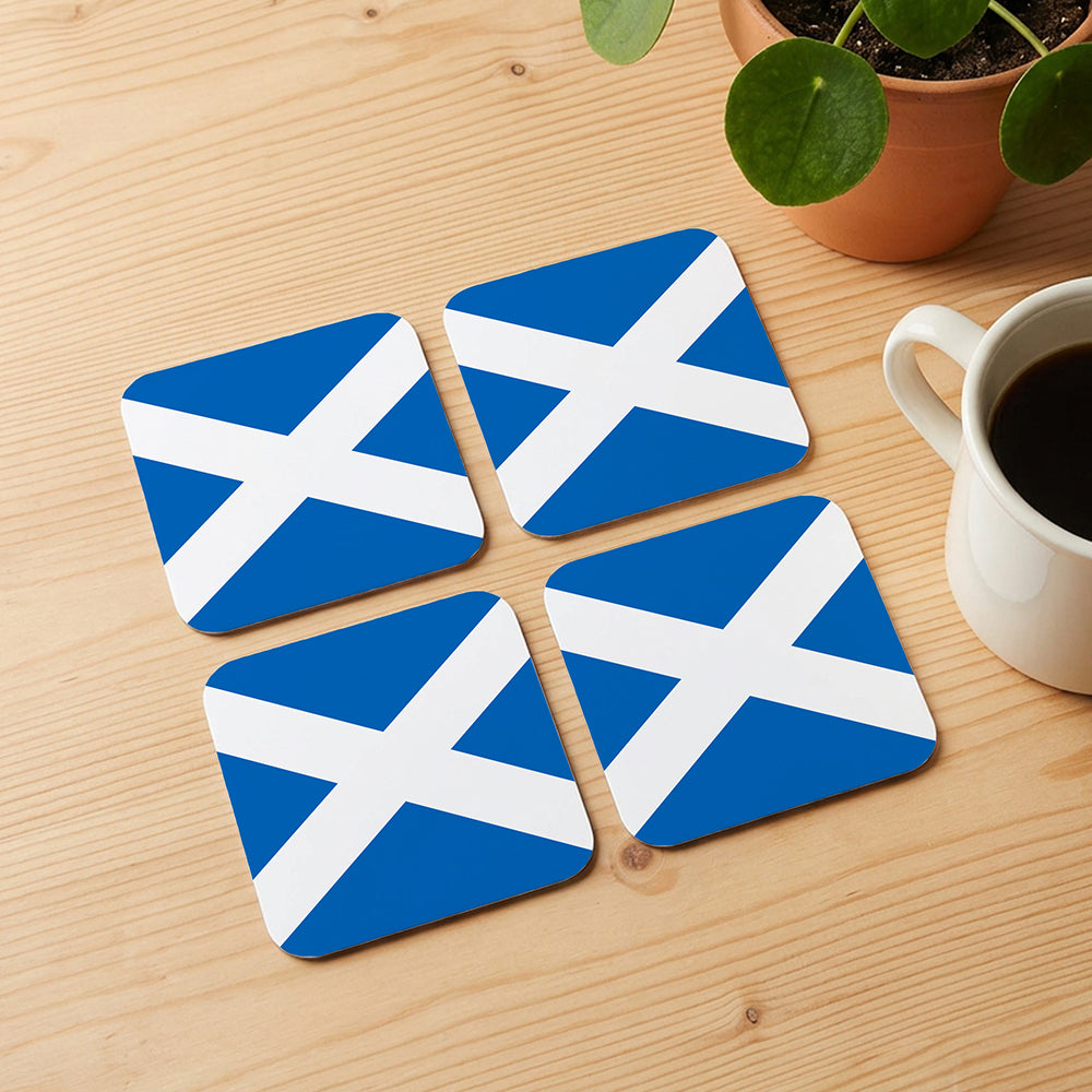 Personalised Flag Coasters with Cork Base - Set of 4