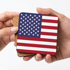 Personalised Flag Coasters with Cork Base - Set of 4