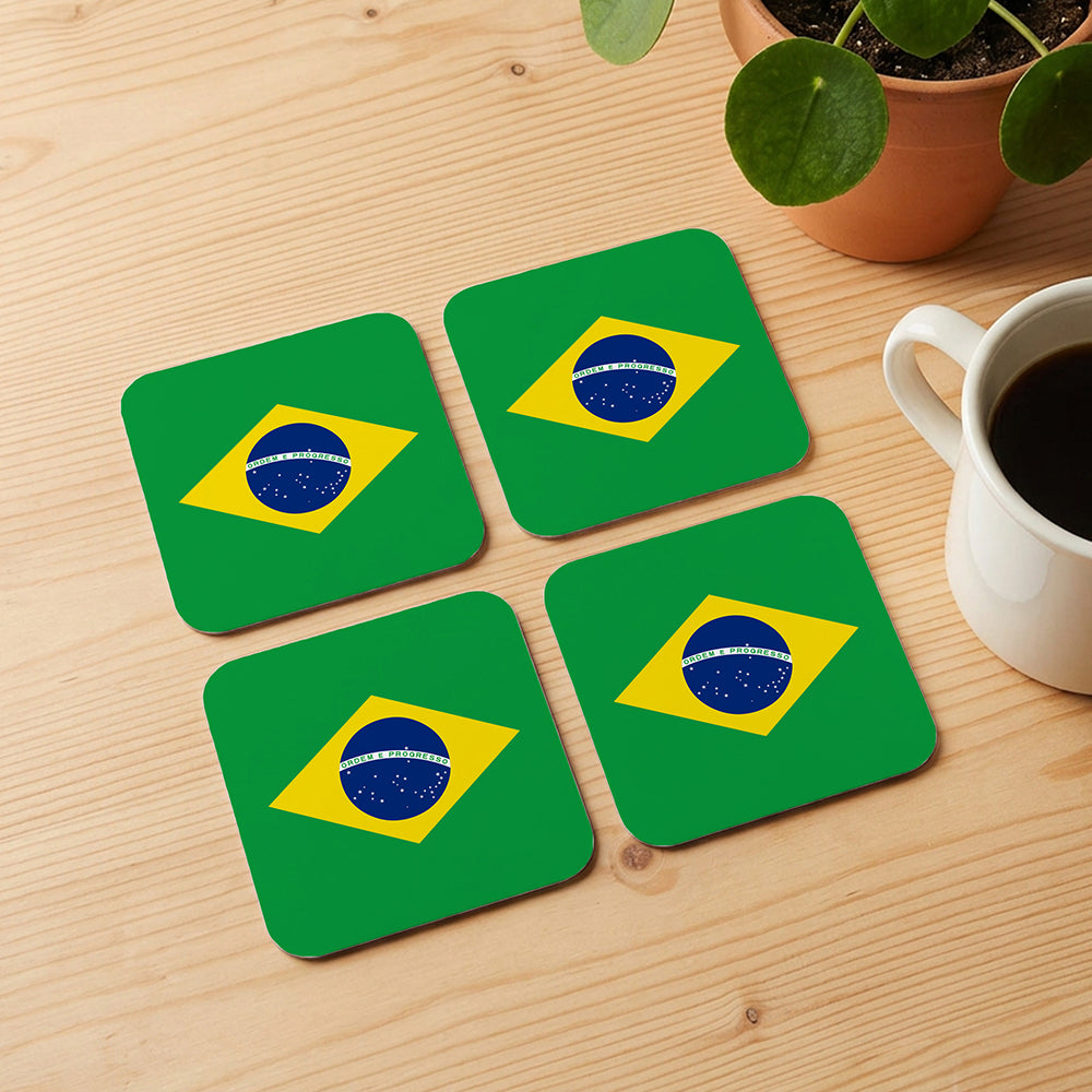 Personalised Flag Coasters with Cork Base - Set of 4