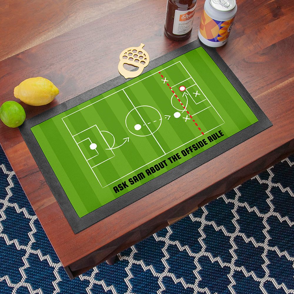 Personalised Offside Rule Bar Mat