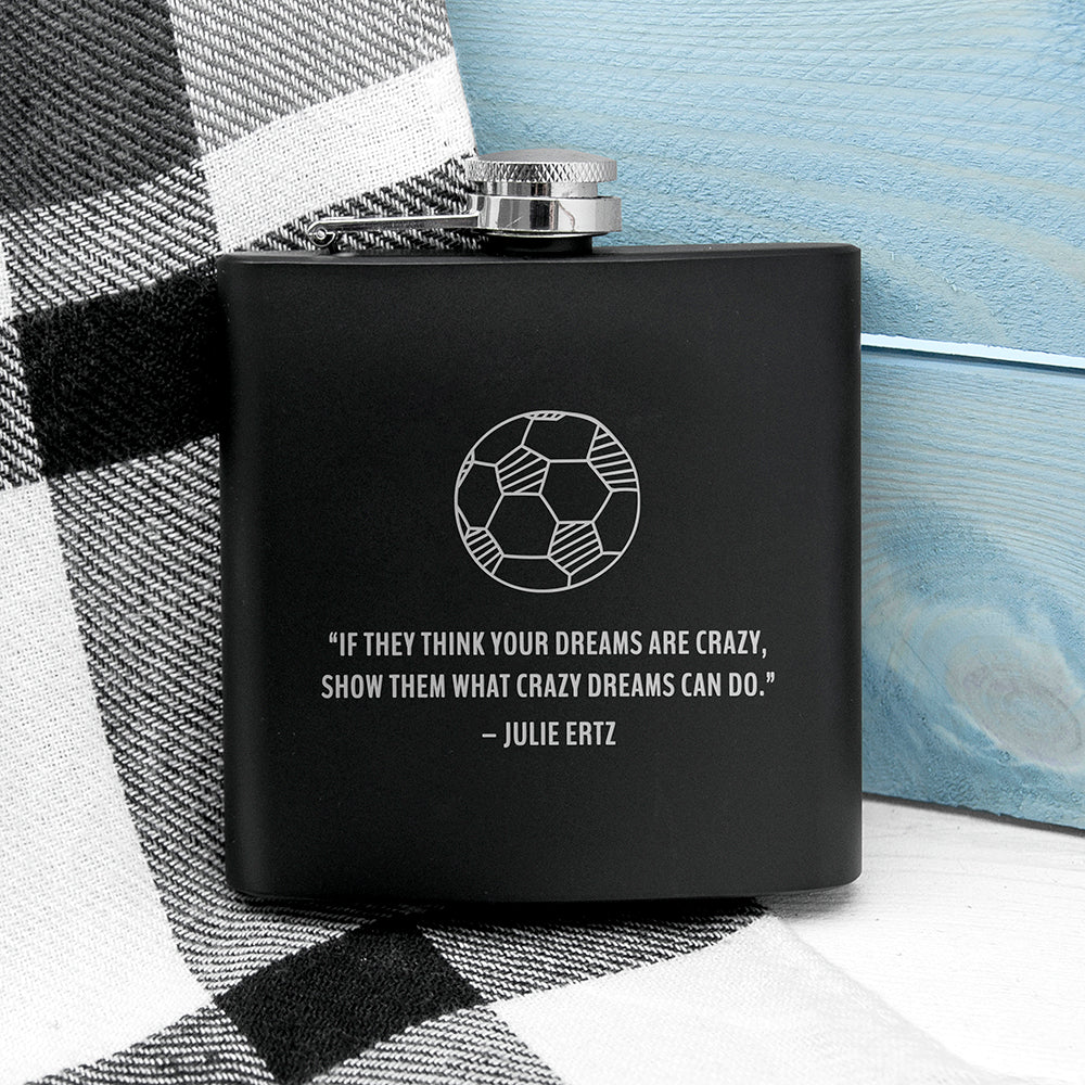 Personalised Football Quote Hip Flask