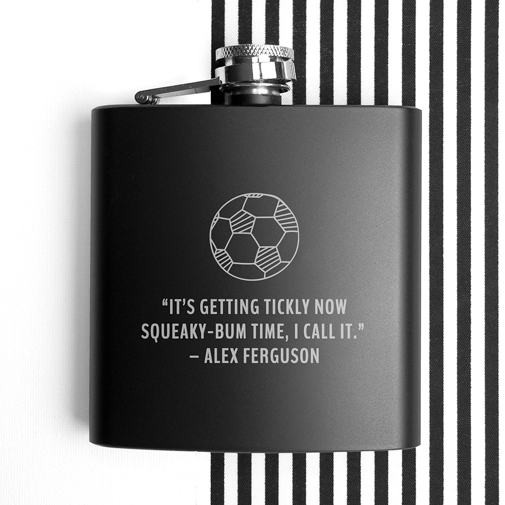 Personalised Football Quote Hip Flask
