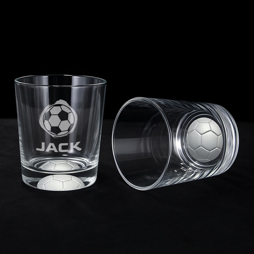 Personalised Footie Icon Tumbler with Frosted Football Base
