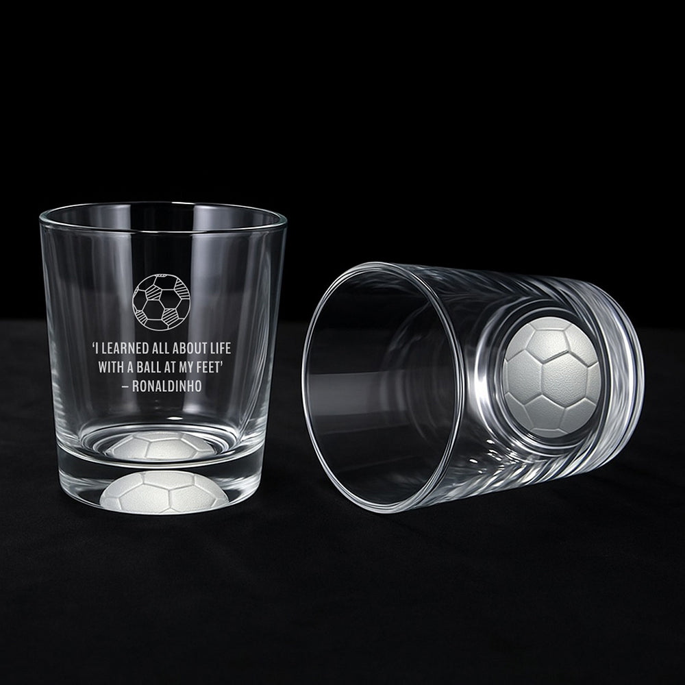 Personalised Footie Quote Tumbler with Frosted Football Base