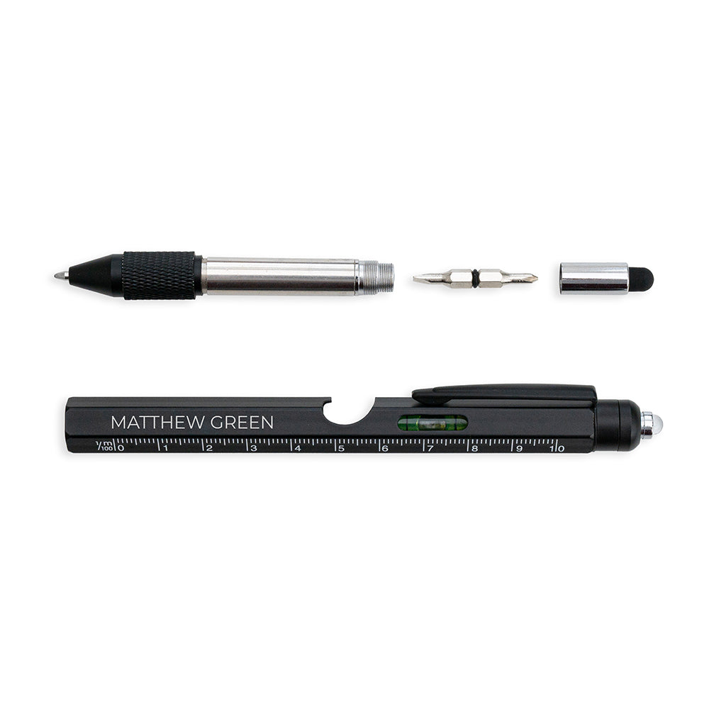 Personalised Spirit Level Multitool Pen with LED Torch