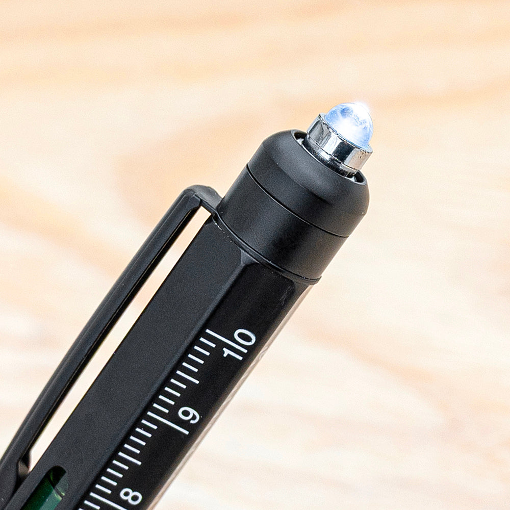 Personalised Spirit Level Multitool Pen with LED Torch