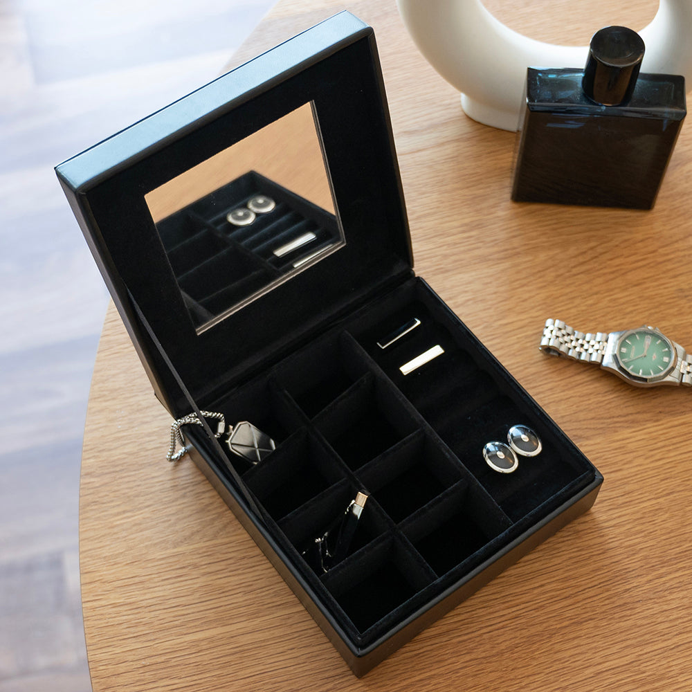 Personalised Men's Black Jewellery Box