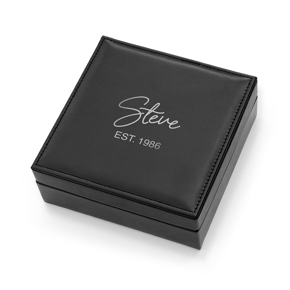 Personalised Men's Black Jewellery Box