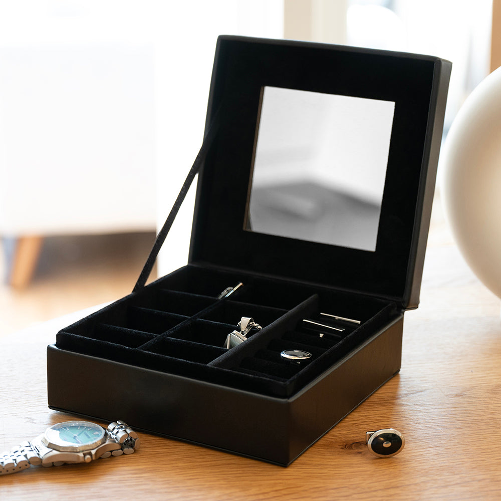 Personalised Men's Stag Black Valet Box
