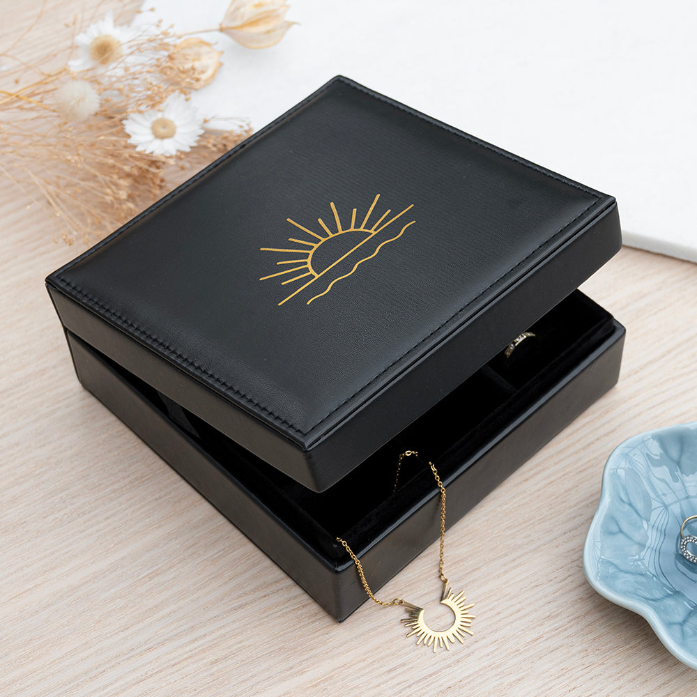 Luxury Black Square Sunset Jewellery Box