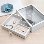 Personalised Garland Glass Drawer Jewellery Box