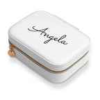 Personalised White and Blue Floral Jewellery Case