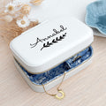 Personalised Luxury White and Blue Floral Garland Jewellery Case