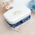 White and Blue Floral Sunset Trinket Box