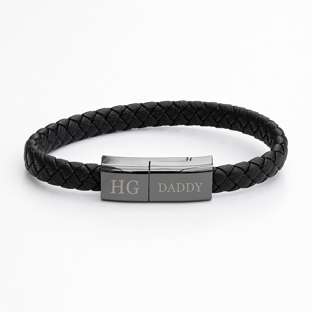 Personalised Men's USB-C to USB-A Charger Bracelet