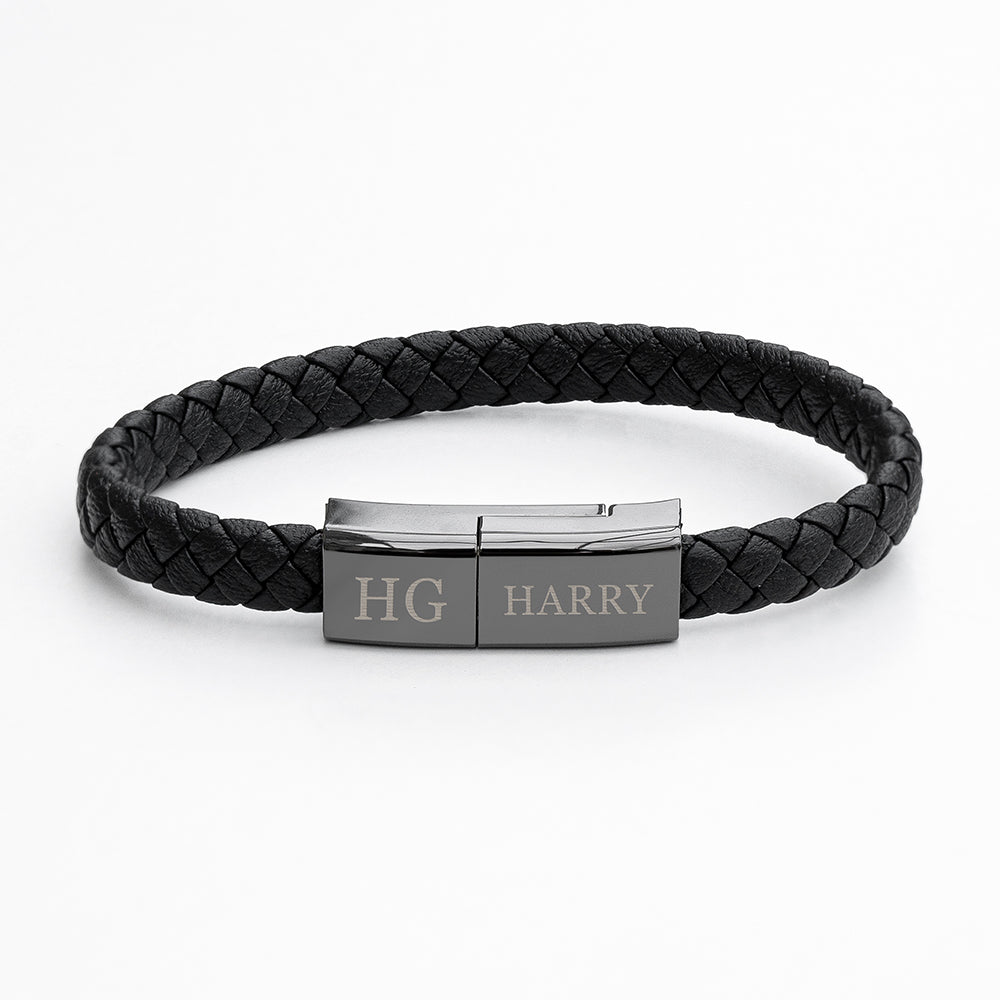 Personalised Men's USB-C to USB-A Charger Bracelet