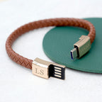 Personalised Men's USB-C to USB-A Charger Bracelet