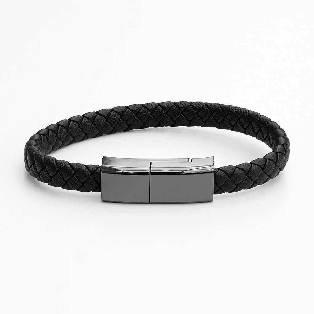 Personalised Men's Secret Message USB Cable Bracelet