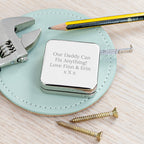 Personalised Silver Tone Square Tape Measure
