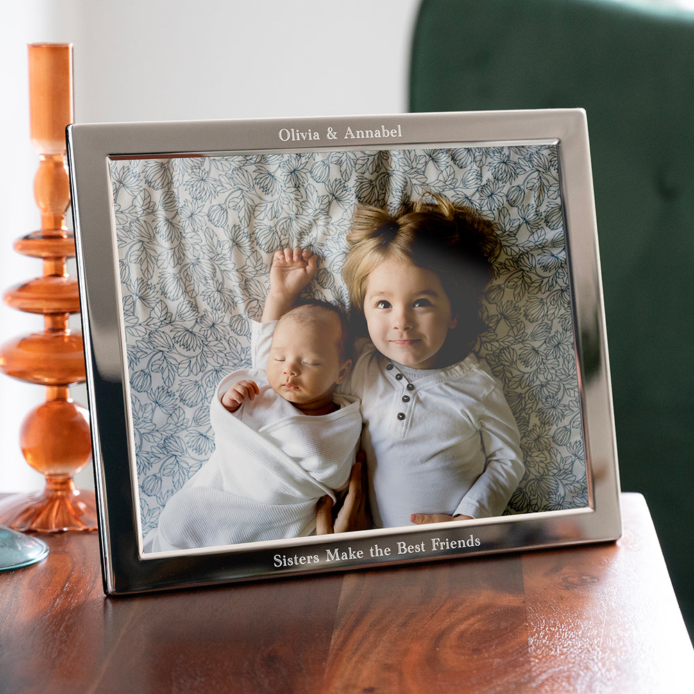 Personalised Silver Plated Landscape Photo Frame