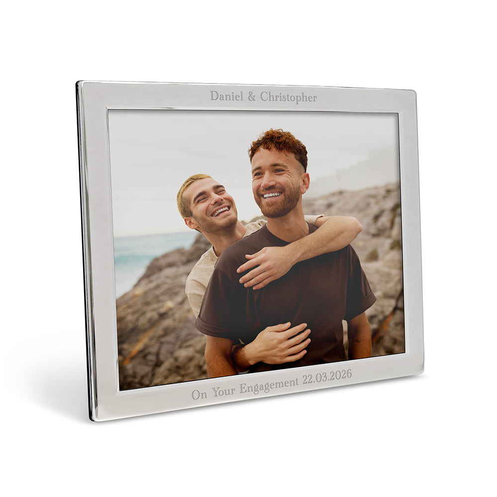 Personalised Silver Plated Landscape Photo Frame