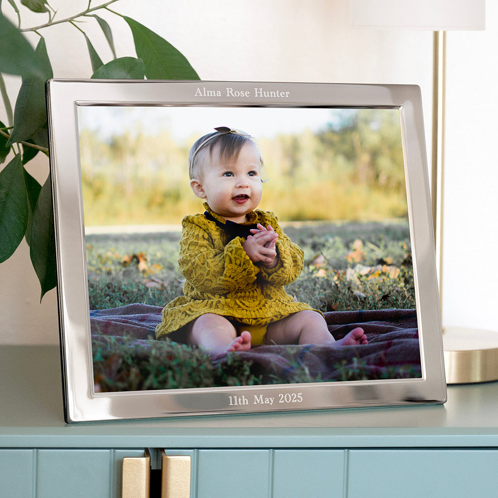 Personalised Silver Plated Landscape Photo Frame