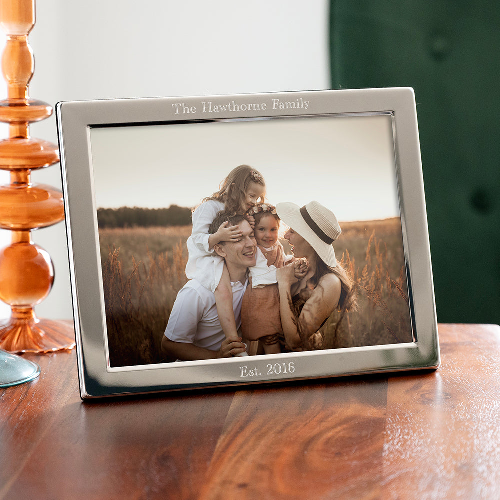 Personalised Silver Plated Landscape Photo Frame