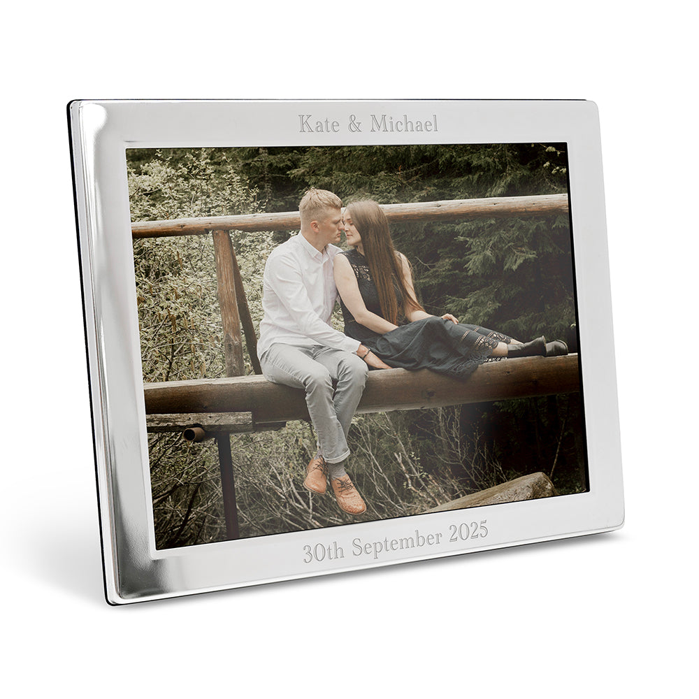 Personalised Silver Plated Landscape Photo Frame