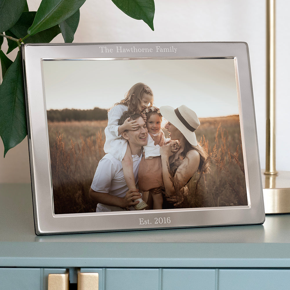 Personalised Silver Plated Landscape Photo Frame