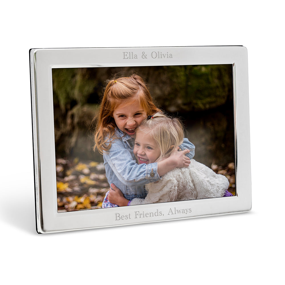 Personalised Silver Plated Landscape Photo Frame