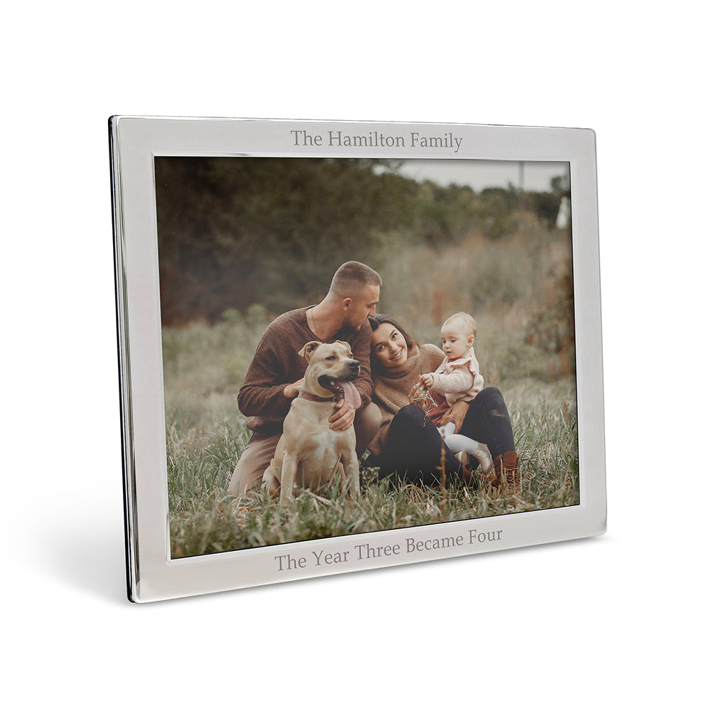 Personalised Luxury Silver Plated Landscape Picture Frame