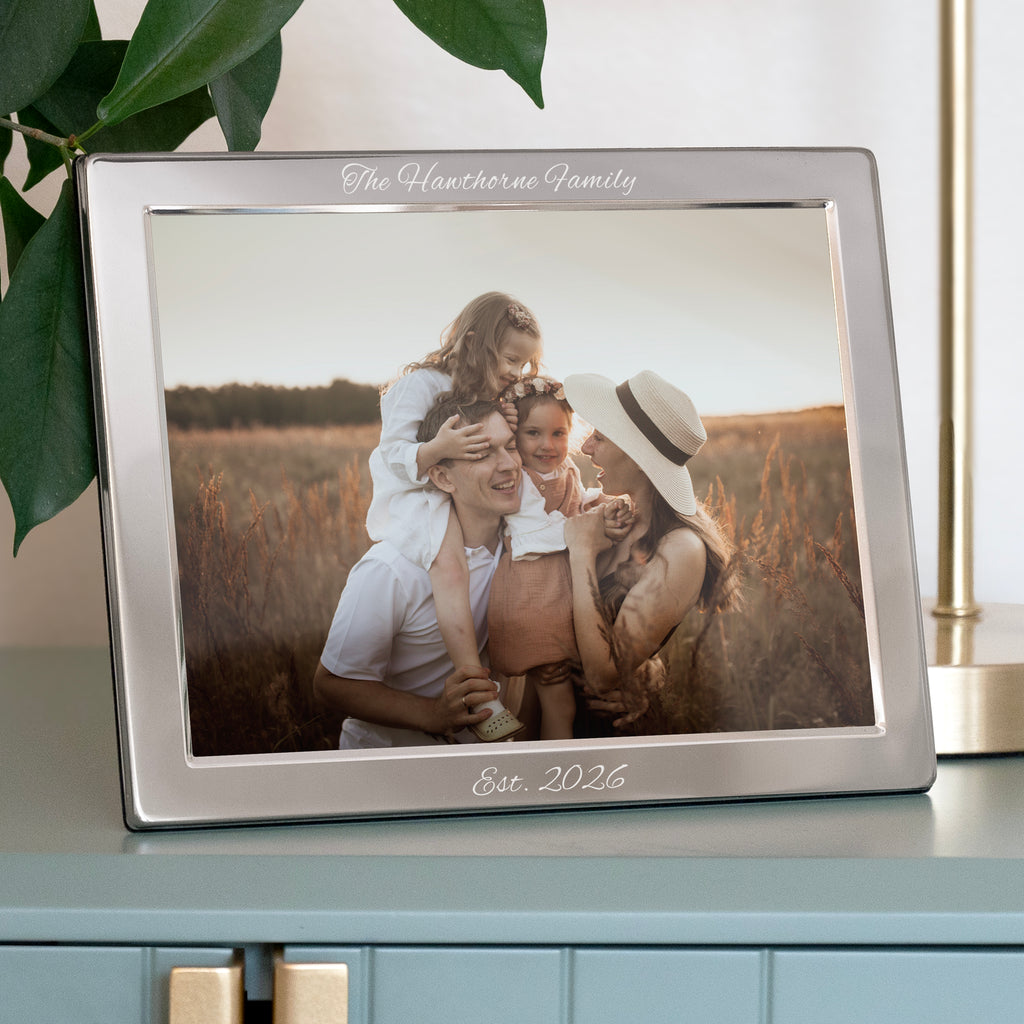 Personalised Luxury Silver Plated Landscape Picture Frame