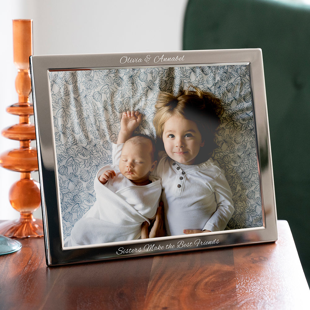 Personalised Luxury Silver Plated Landscape Picture Frame