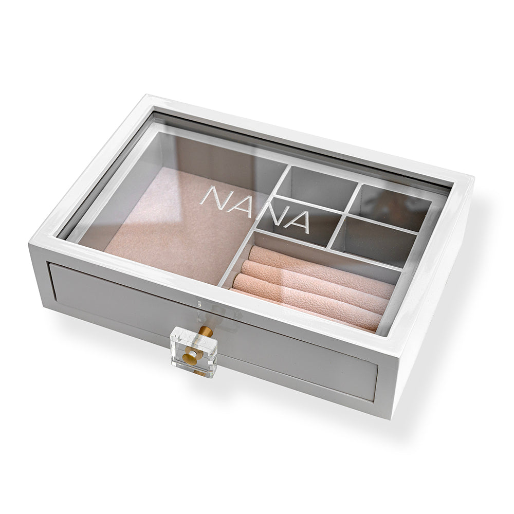 Personalised Luxury Glass Drawer Jewellery Box