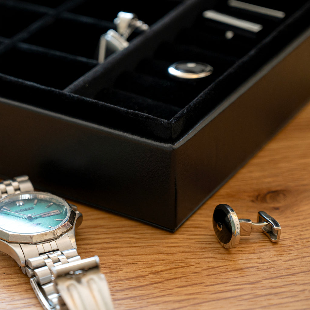 Personalised Classic Black Square Jewellery Box