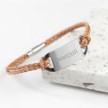 Personalised Men's Roman Numerals Statement Leather Bracelet